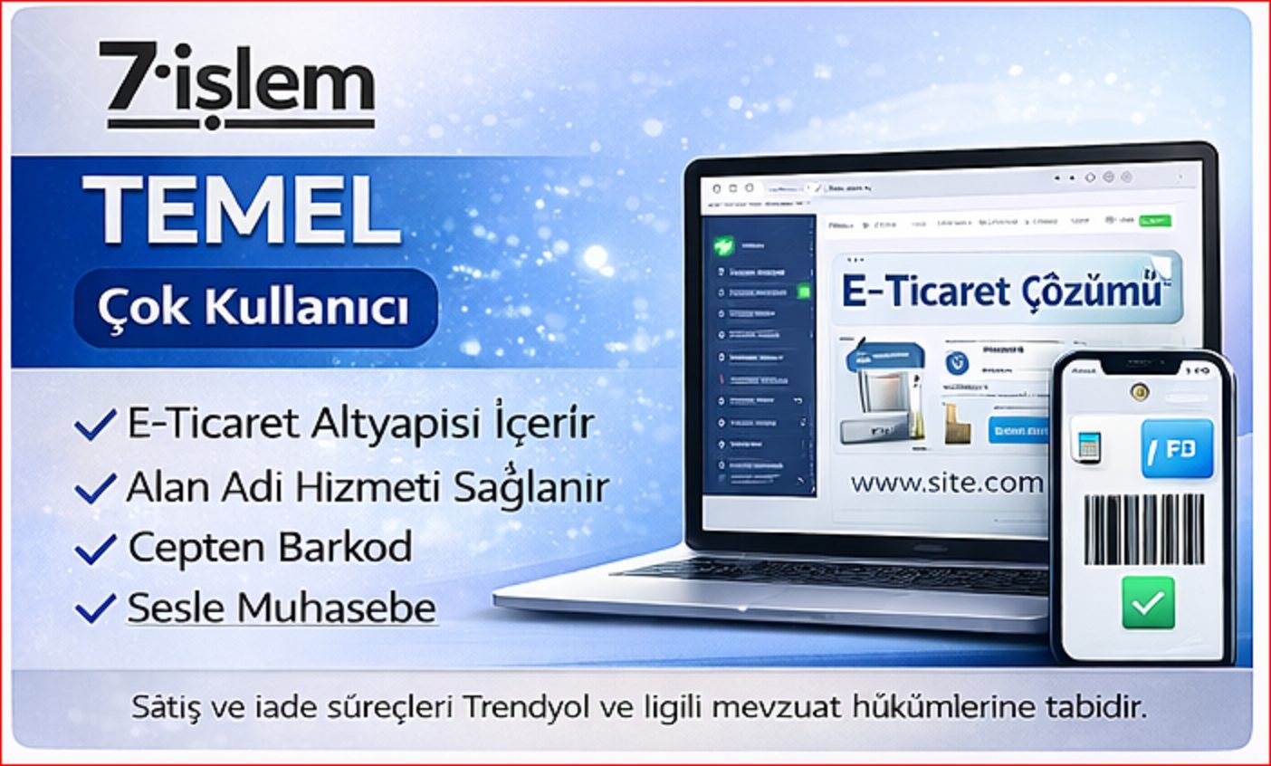 7 İşlem Temel Paket Aylık Kullanım